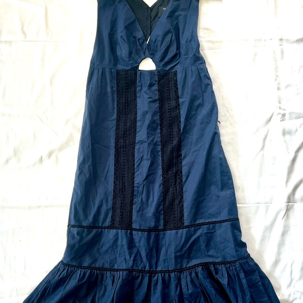 Thakoon for Barney's Midi Cut Out Lace Dress Sz 6 S $300 Cotton Silk Boho